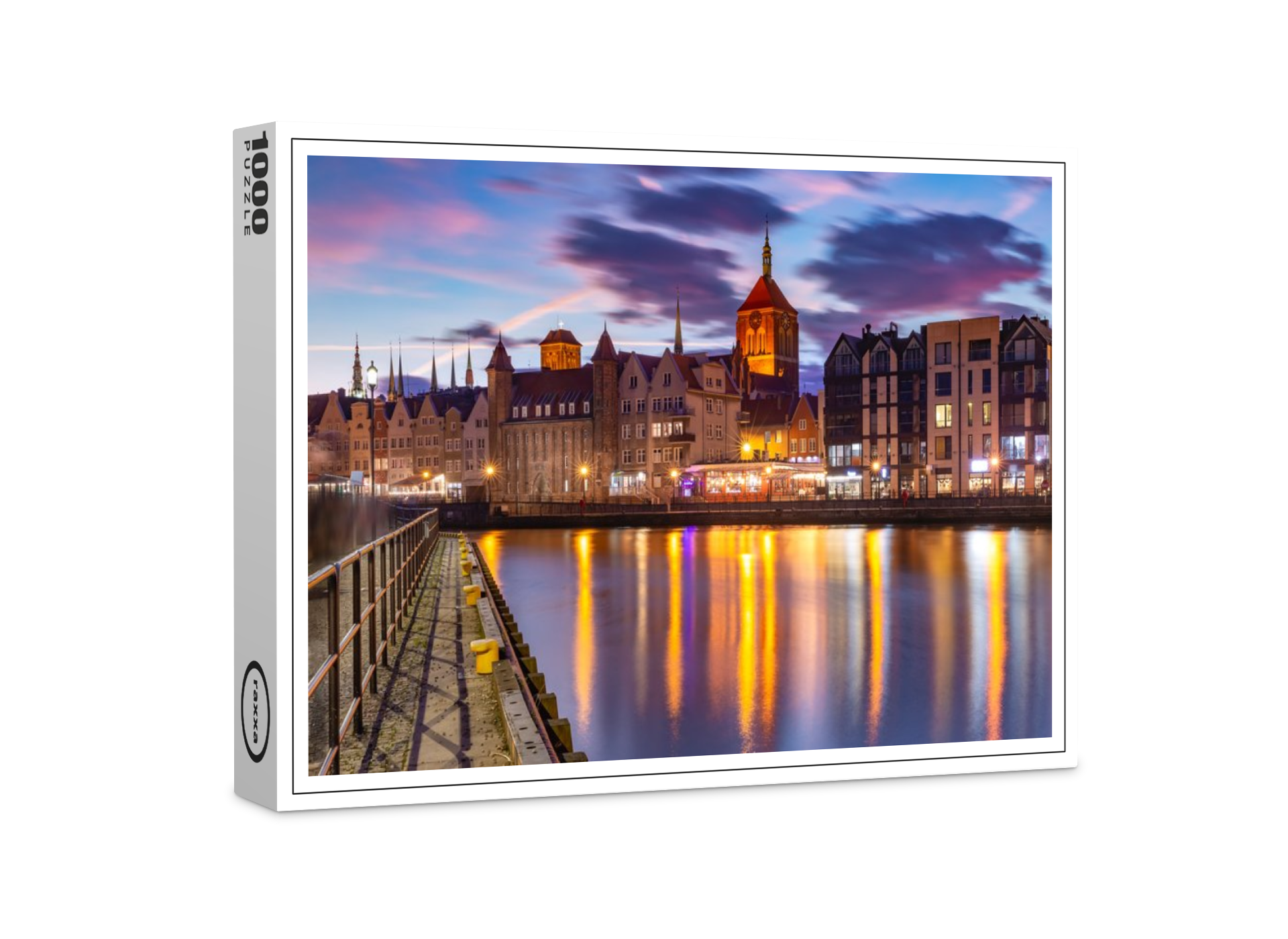 raxxa Premium-Puzzle: Altstadt und Fluss Motlawa in Danzig, Polen