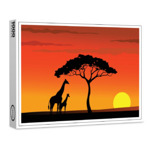 raxxa Premium-Puzzle: Safari in Afrika Sonnenuntergang Hintergrund