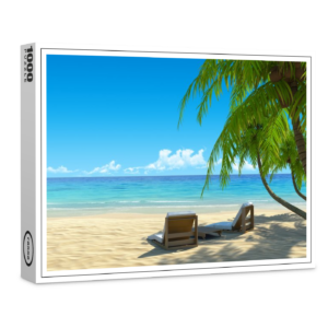 raxxa Premium-Puzzle: Zwei Liegestühle am Sandstrand