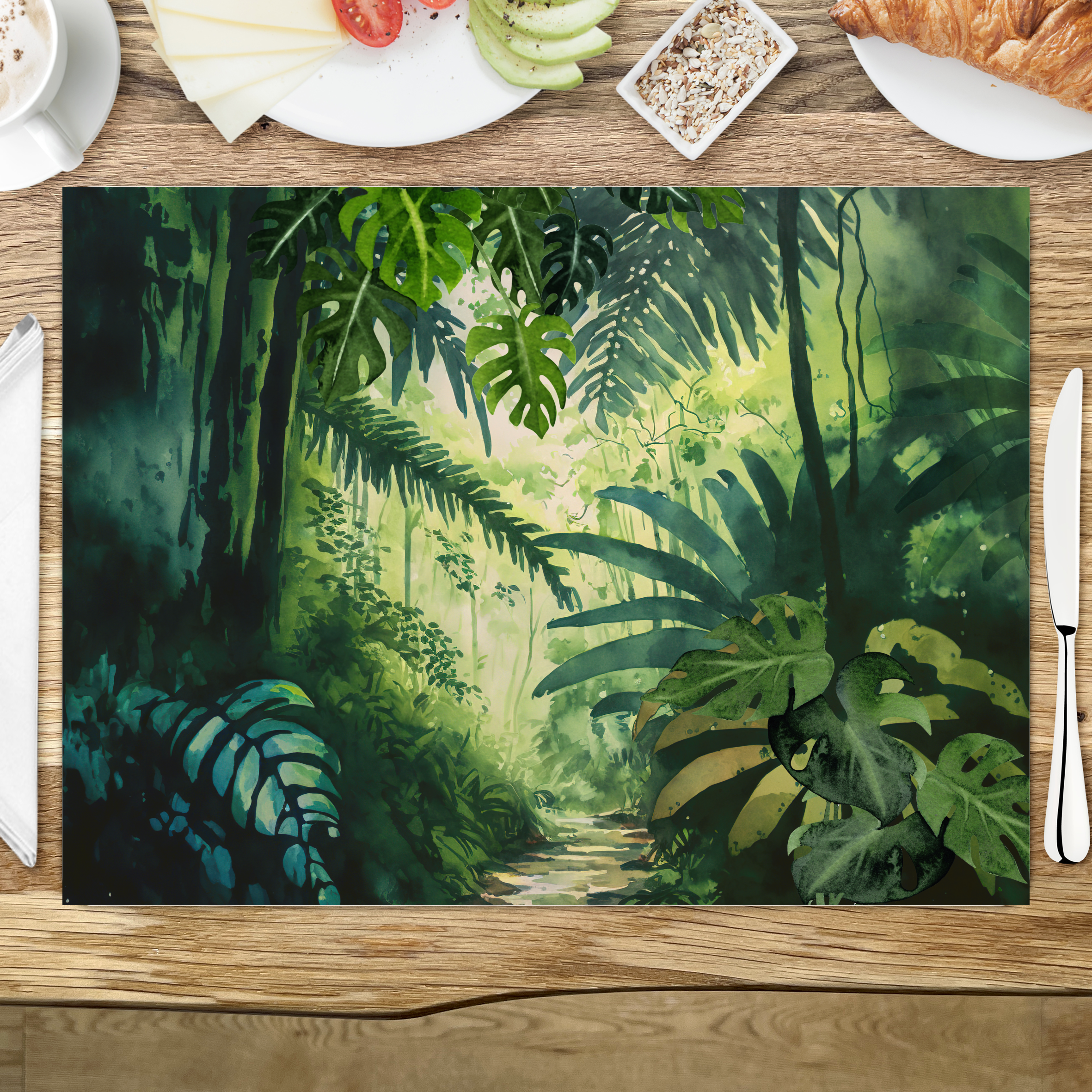 raxxa Premium-Tischset: Tropical Jungle Watercolor Art - Imagen 3