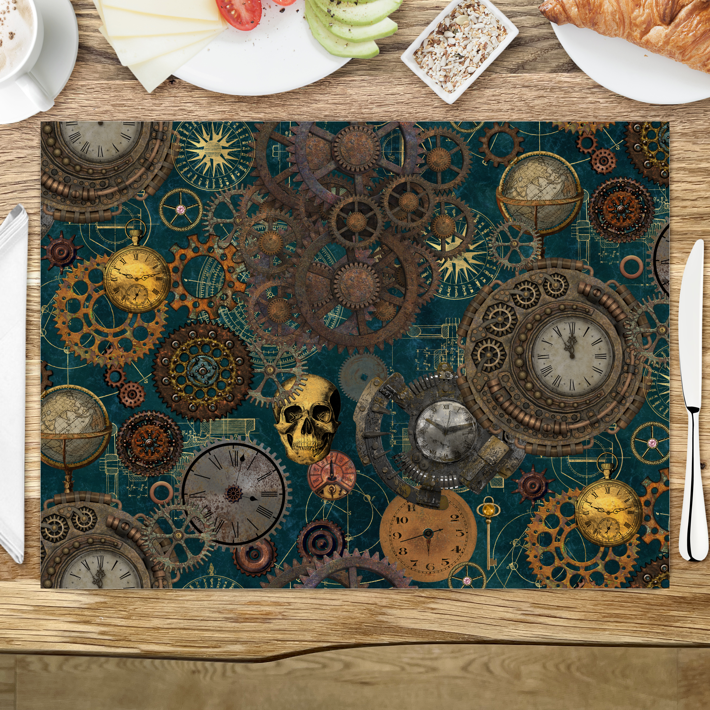 raxxa Premium-Tischset: Steampunk Skull - immagine 3