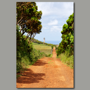 Poster: Wanderweg zum Leuchtturm auf der Azoreninsel Sao Jorge