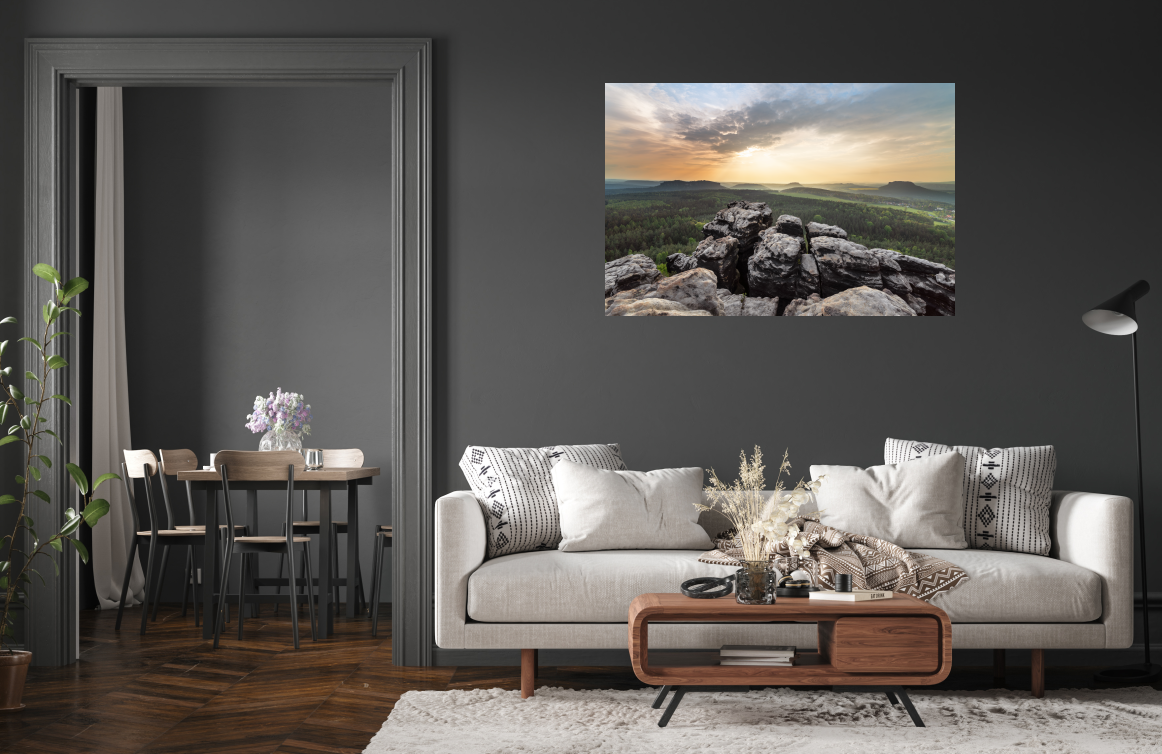 Poster: Abendlicher Ausblick im Elbsandsteingebirge - Imagen 2