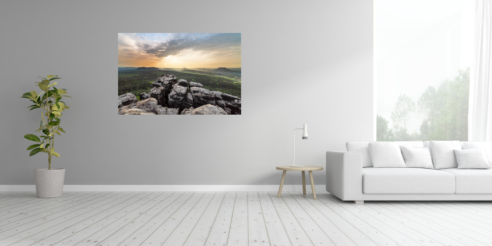 Poster: Abendlicher Ausblick im Elbsandsteingebirge - Imagen 3