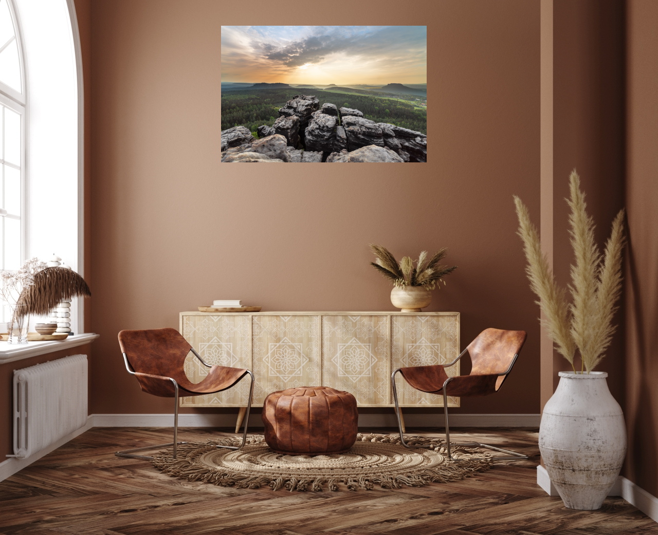 Poster: Abendlicher Ausblick im Elbsandsteingebirge - Imagen 5