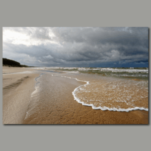 Poster: Brandung am einsamen Strand