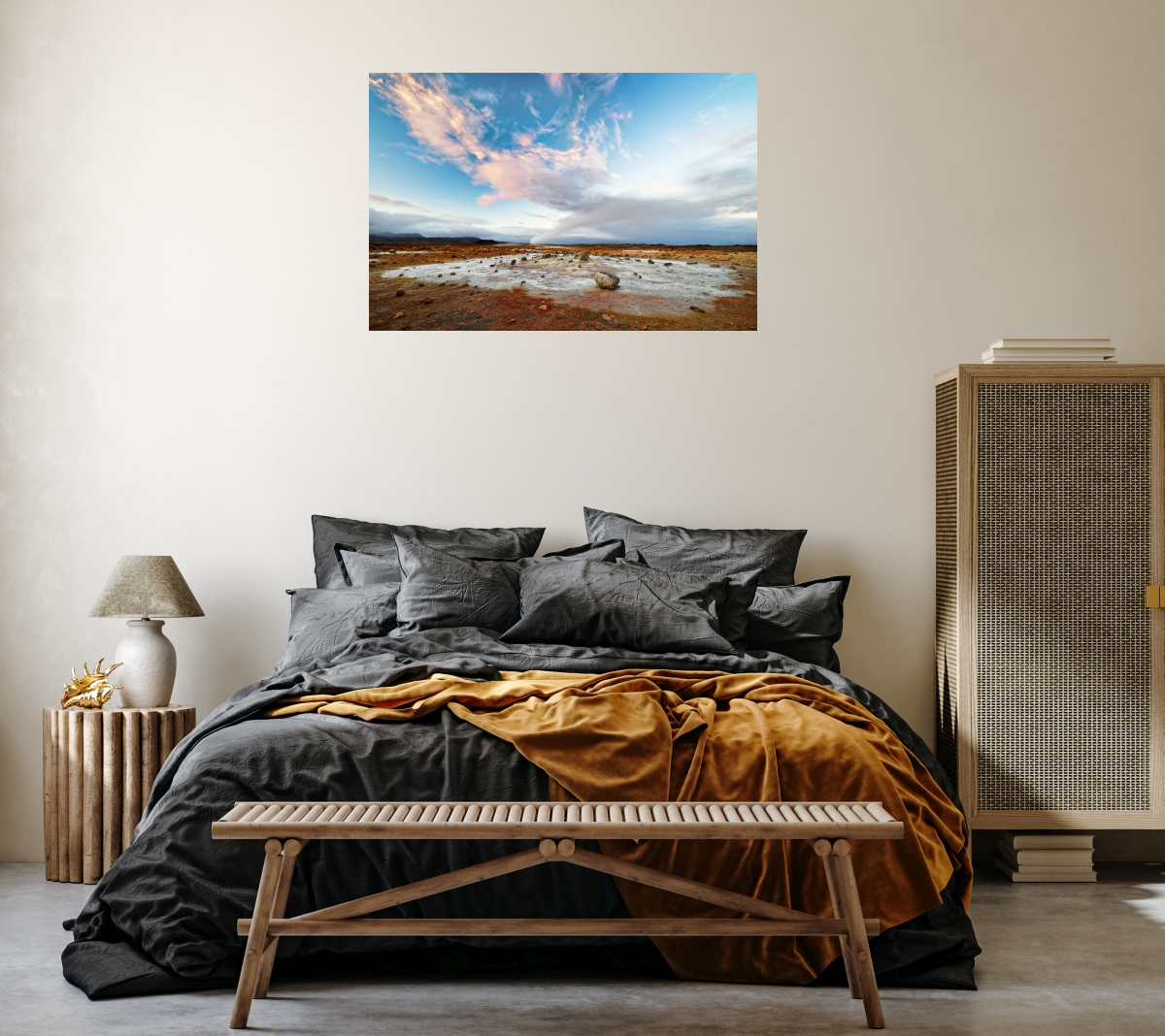 Poster: Island - Vulkanlandschaft - Geothermalgebiet mit Dampfaustritt – Bild 4