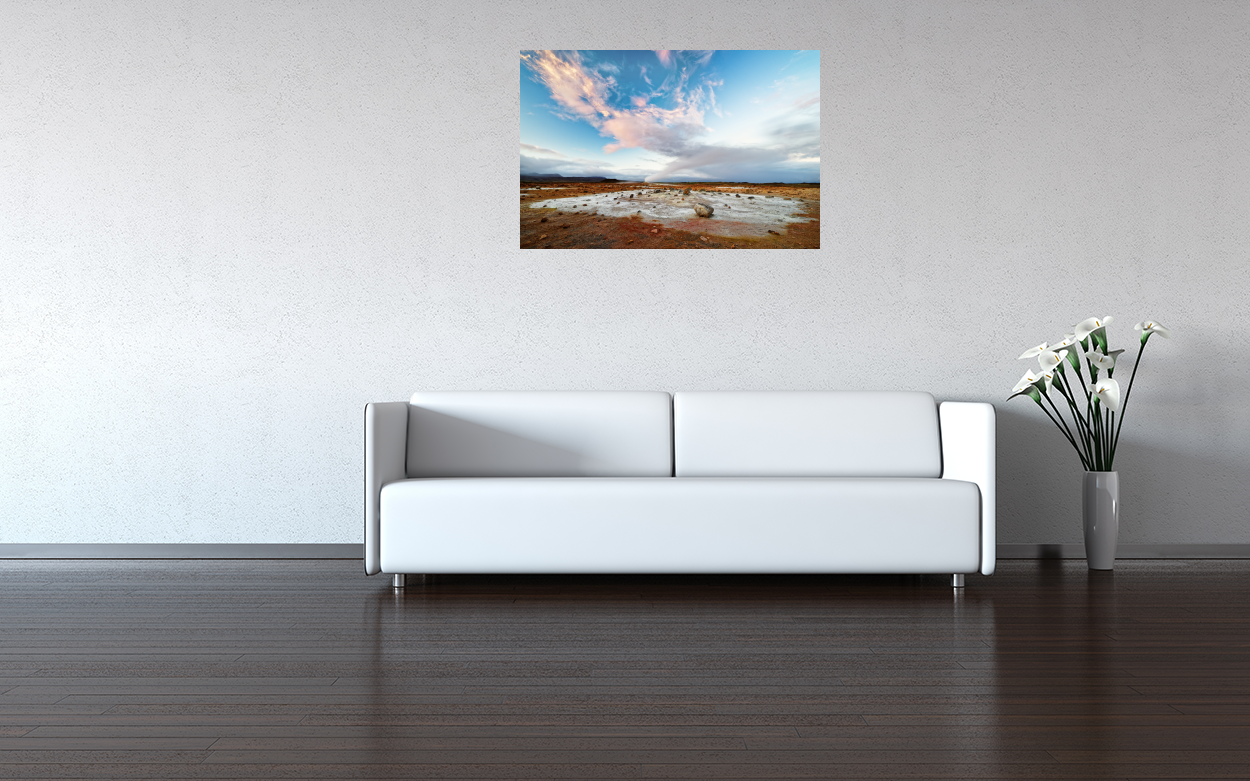 Poster: Island - Vulkanlandschaft - Geothermalgebiet mit Dampfaustritt – Bild 5