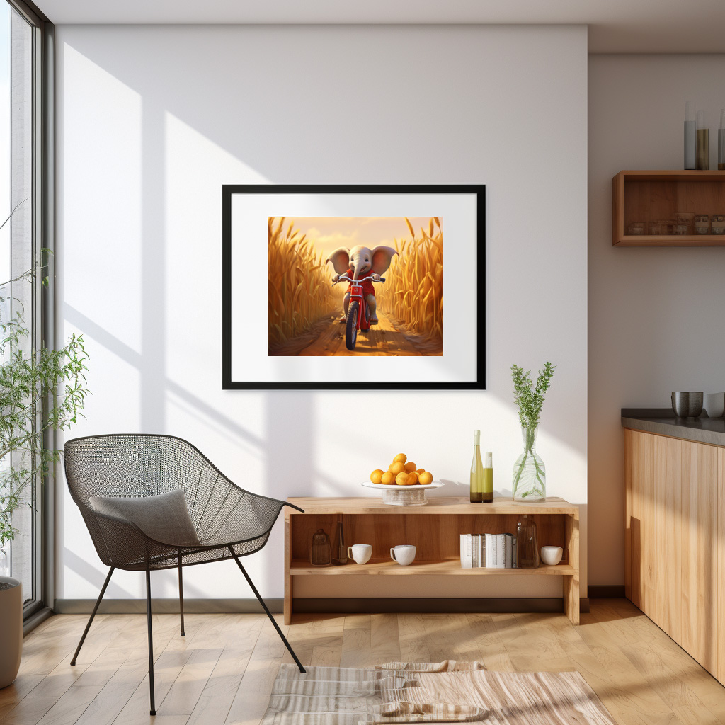 Poster: Elefant im Kornfeld