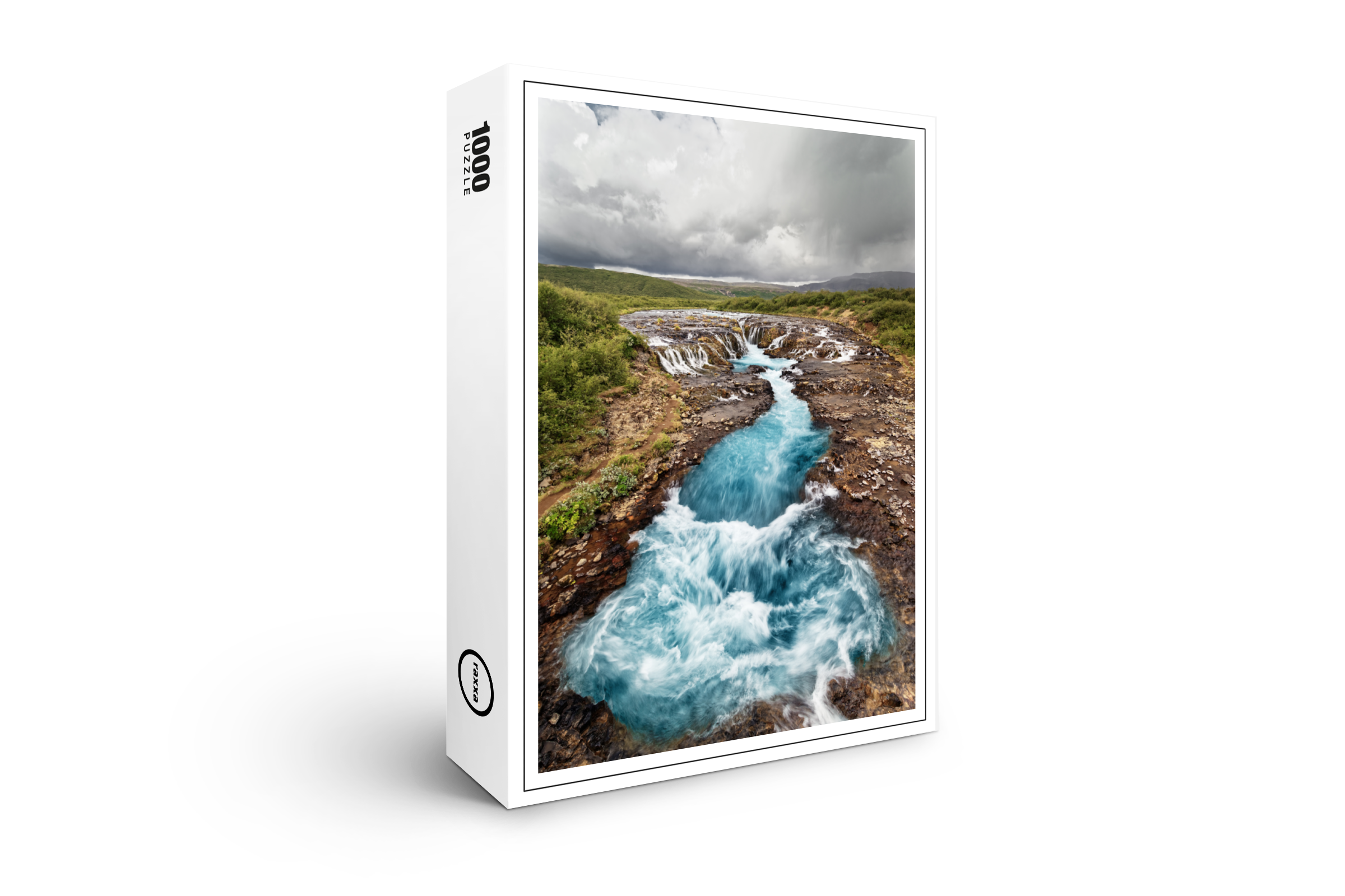 raxxa Premium-Puzzle: Wasserfall in Blautönen