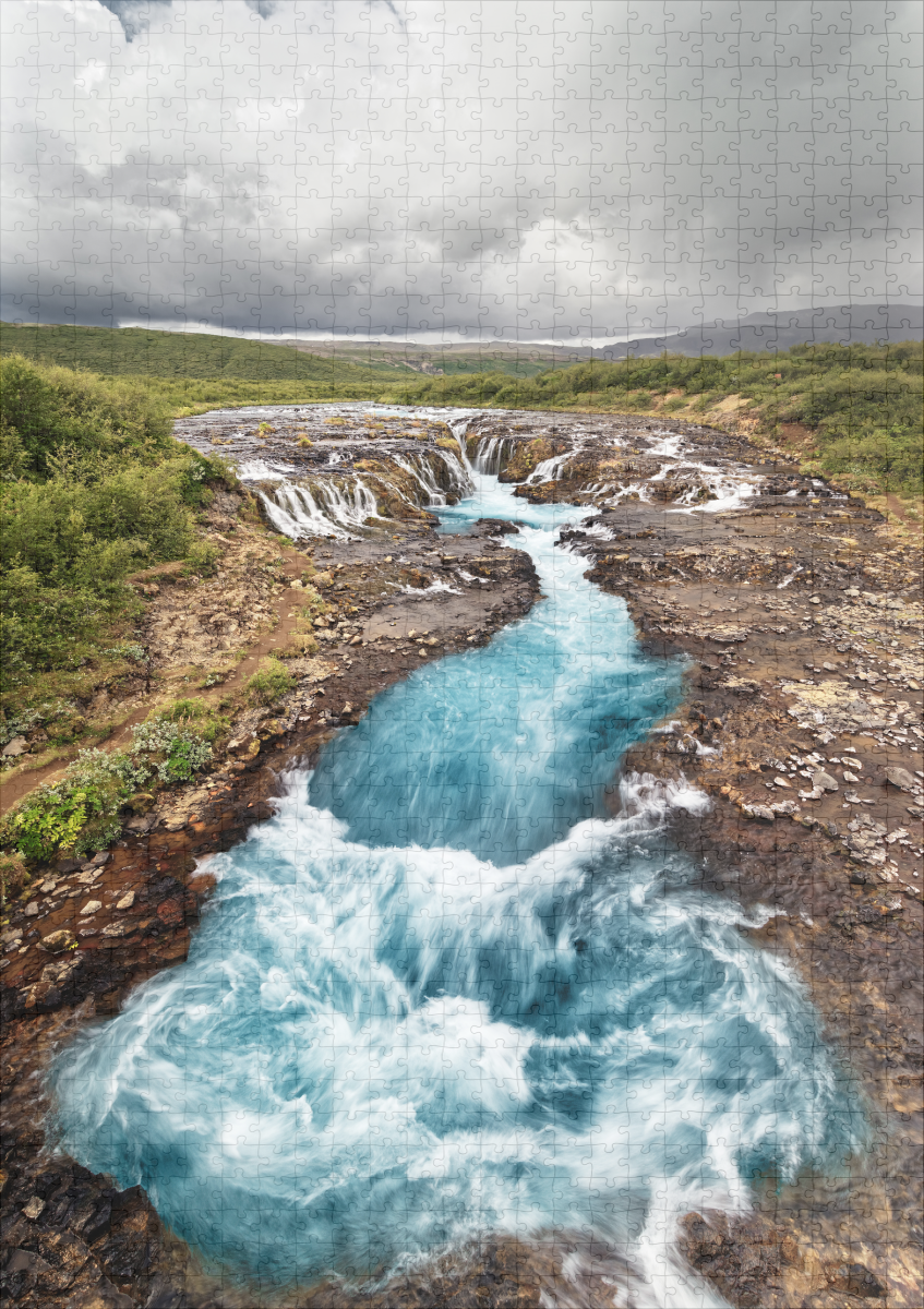 raxxa Premium-Puzzle: Wasserfall in Blautönen - immagine 2