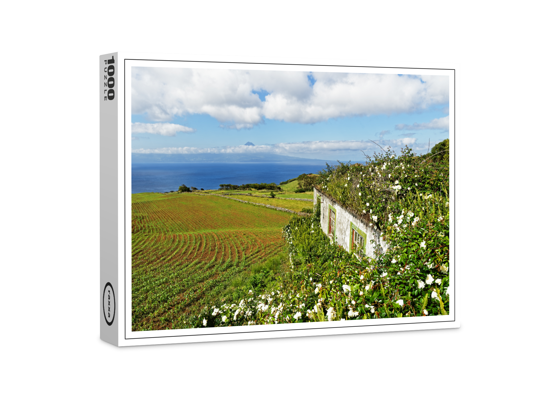 raxxa Premium-Puzzle: Azoren - Haus mit Blumen und Inselblick