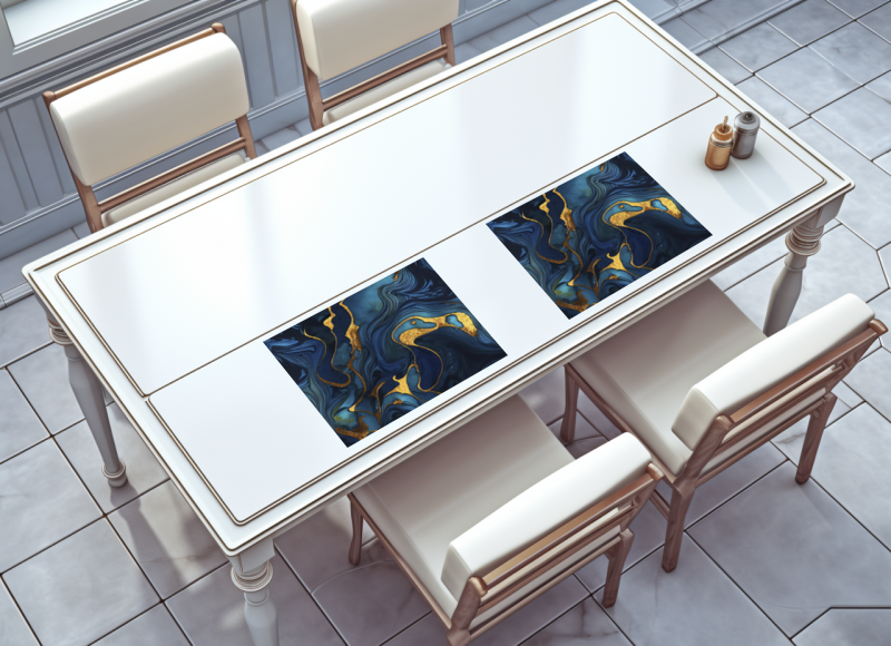 raxxa Premium-Tischset: Navy Blue Gold Marble - Image 2