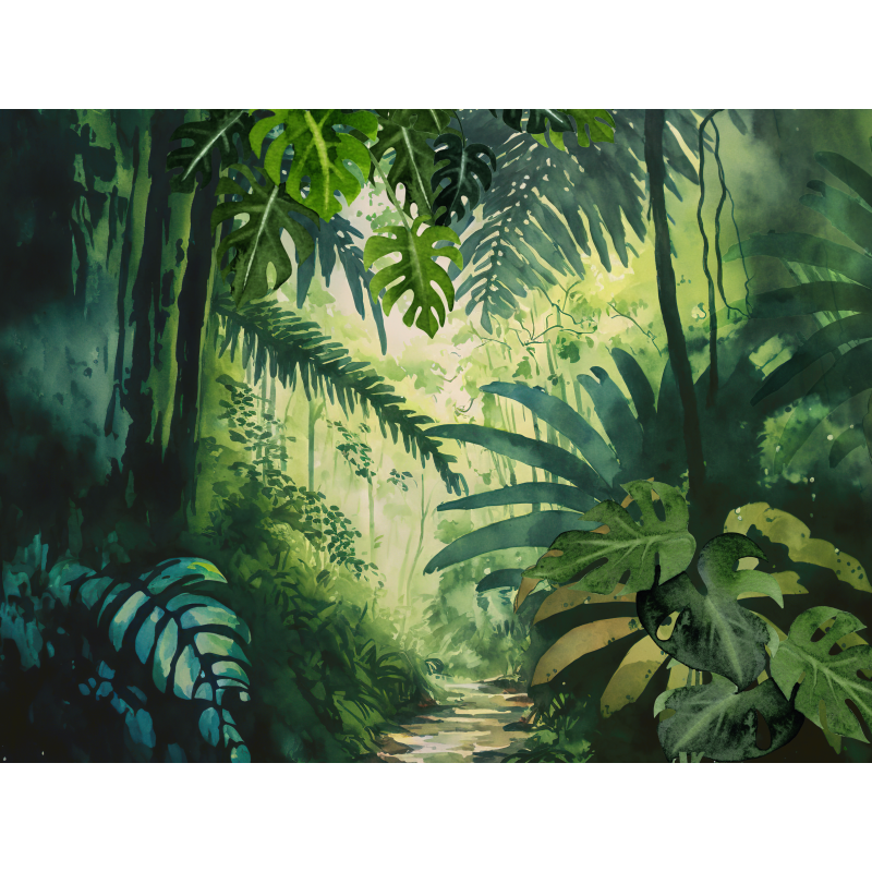 raxxa Premium-Tischset: Tropical Jungle Watercolor Art