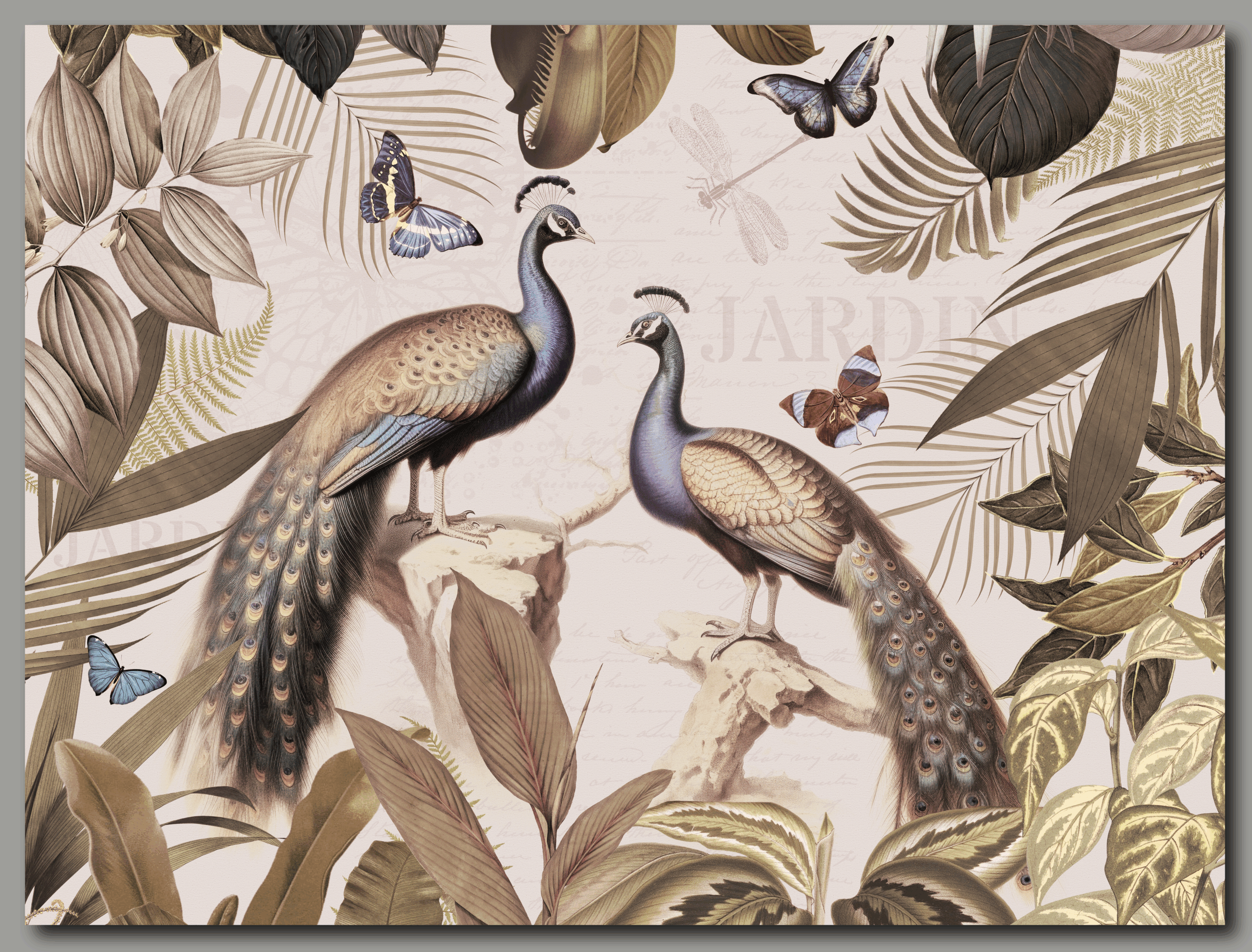 raxxa Premium-Tischset: Exotische üppige Pfauen im tropischen Dschungel - immagine 2