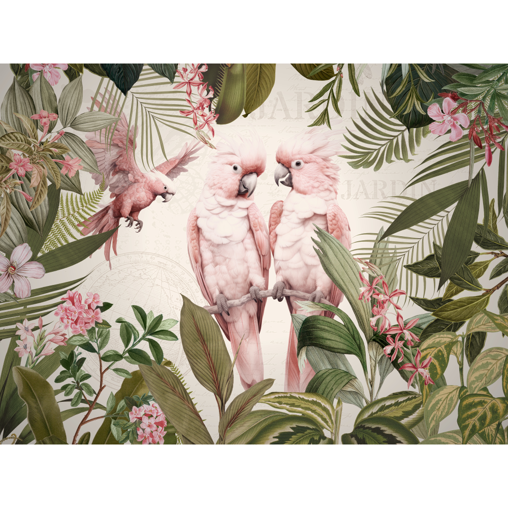 raxxa Premium-Tischset: Pink Kakadus im Exotischen Dschungel - immagine 3