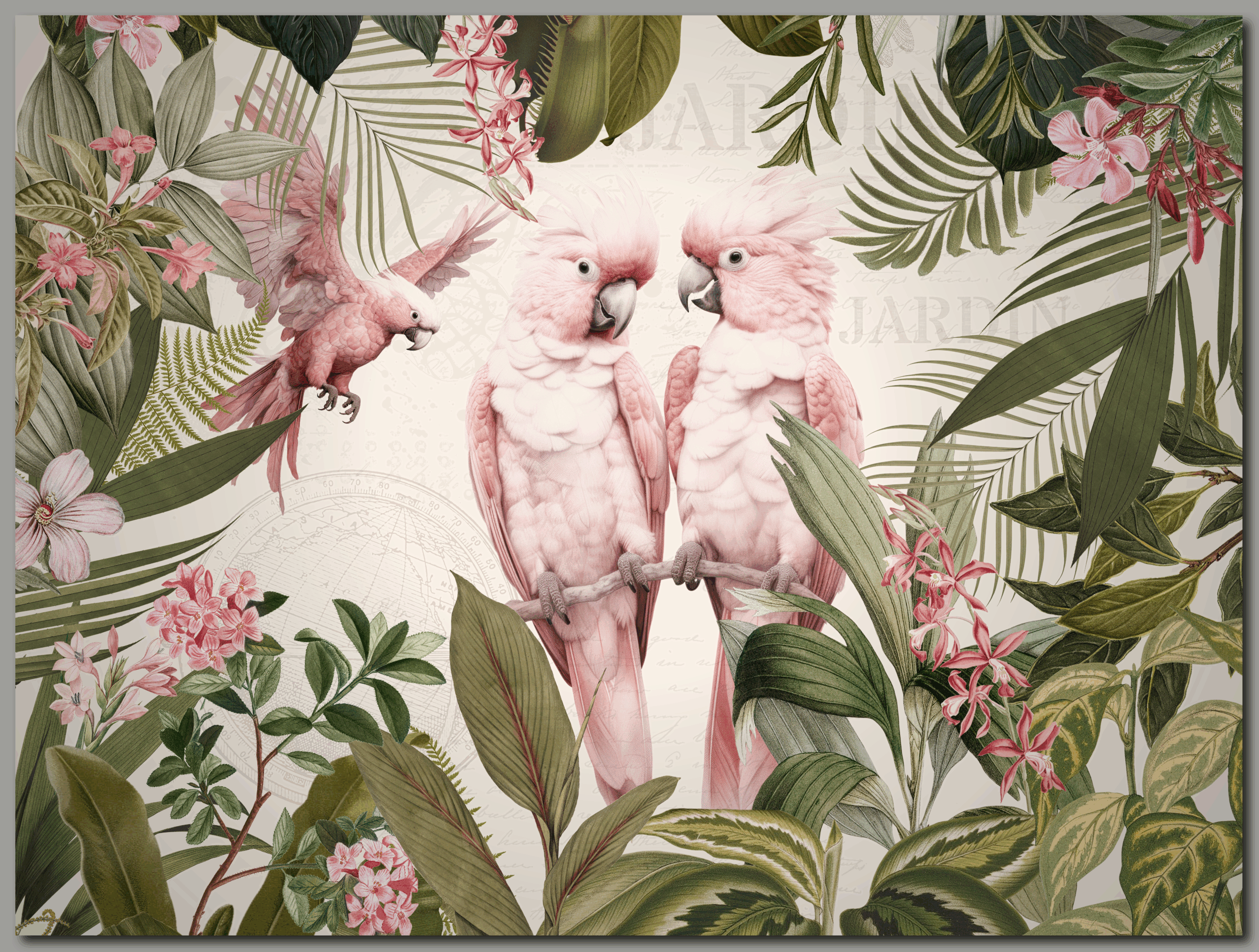 raxxa Premium-Tischset: Pink Kakadus im Exotischen Dschungel - immagine 2