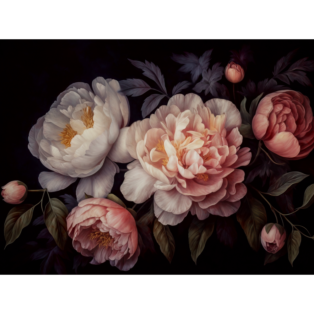 raxxa Premium-Tischset: Romantik im Dunkeln: Üppiges Gothic-Blumenarrangement – Bild 3