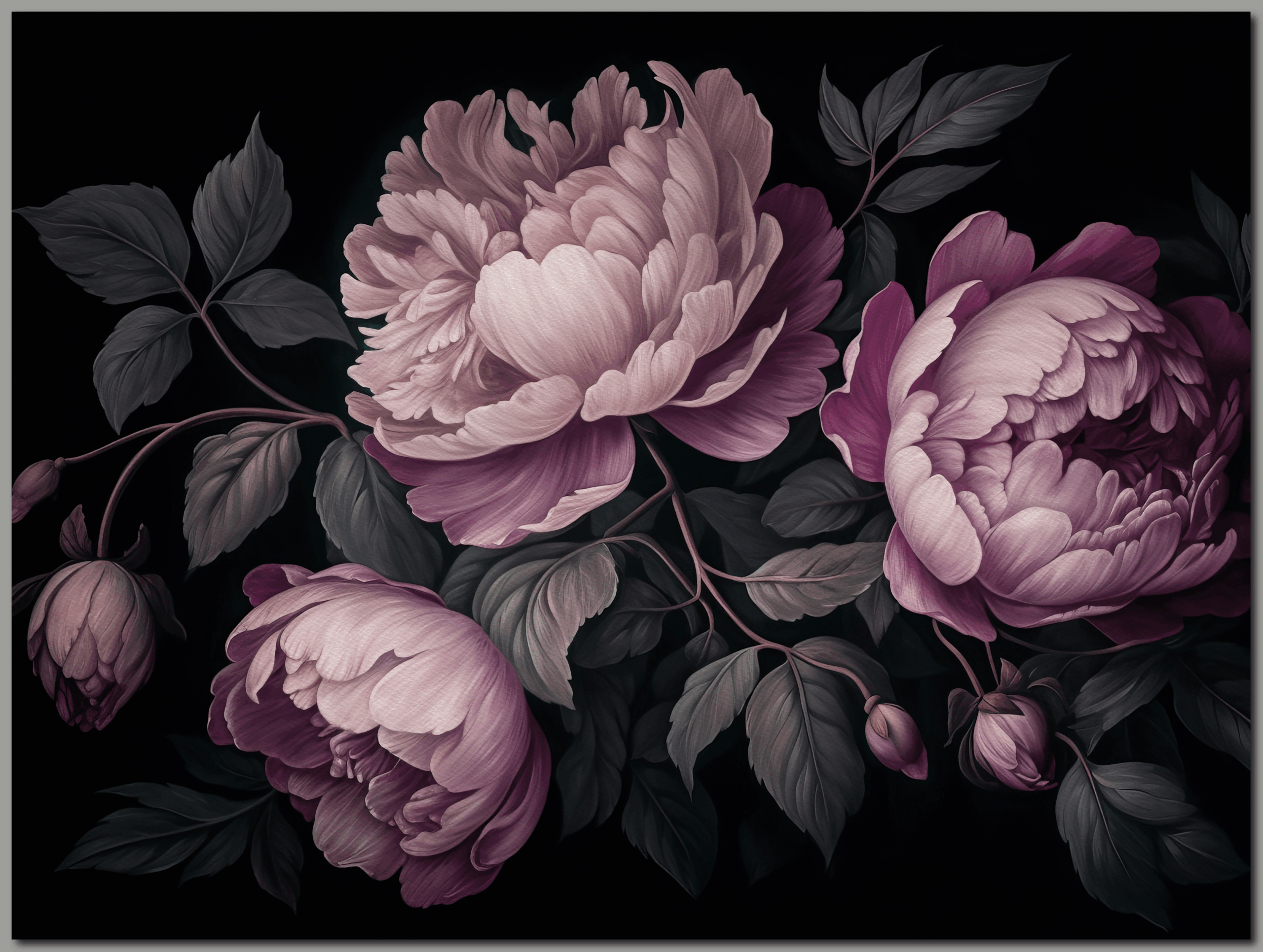 raxxa Premium-Tischset: Düstere Romantik: Luxuriöses Blumenarrangement - immagine 2