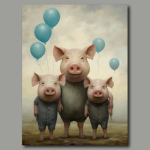 Poster: Whimsical Schweine kumpels
