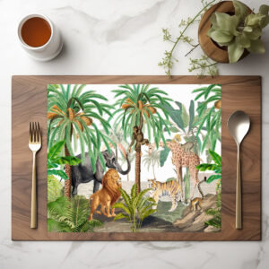 raxxa Premium-Tischset: Vintage Wilde Dschungel Landschaft