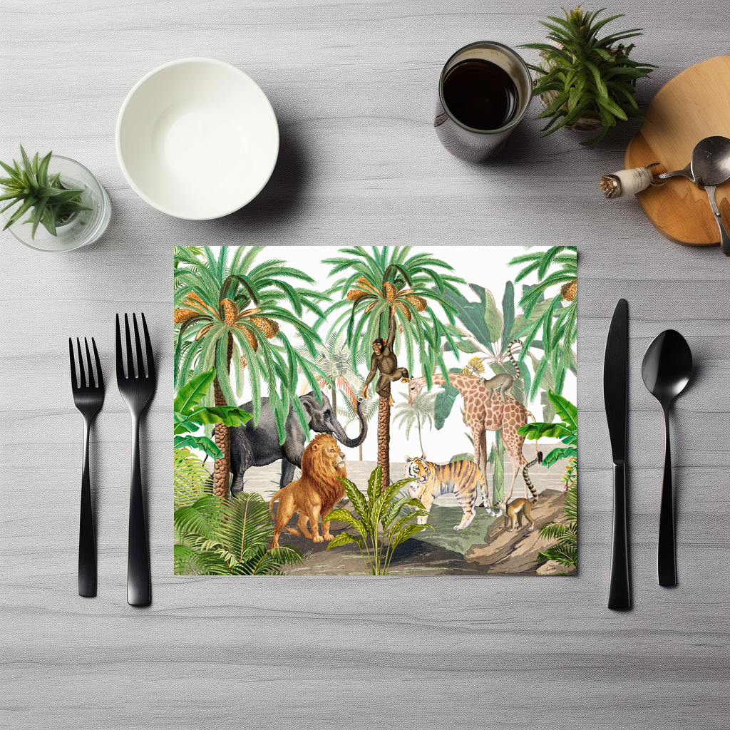 raxxa Premium-Tischset: Vintage Wilde Dschungel Landschaft - immagine 6