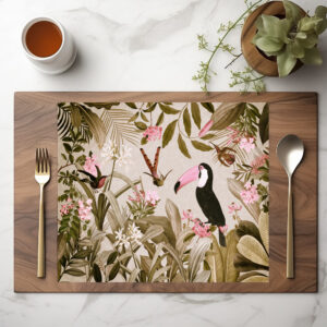 raxxa Premium-Tischset: Toucan und tropische Vögel im exotischen Dschungel