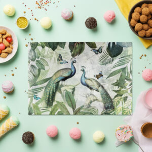 raxxa Premium-Tischset: Exotische königliche Pfauen im tropischen Dschungel