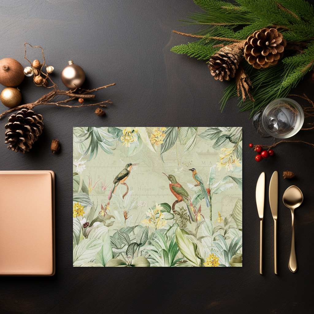 raxxa Premium-Tischset: Tropische Eisvögel im Wilden Palmen Dschungel - immagine 6