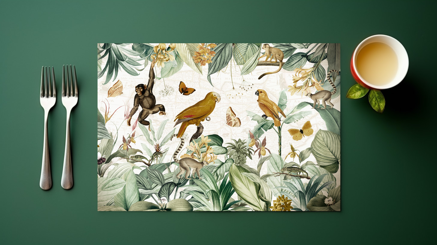 raxxa Premium-Tischset: Vintage Party im Tropischen Regenwald – Image 6