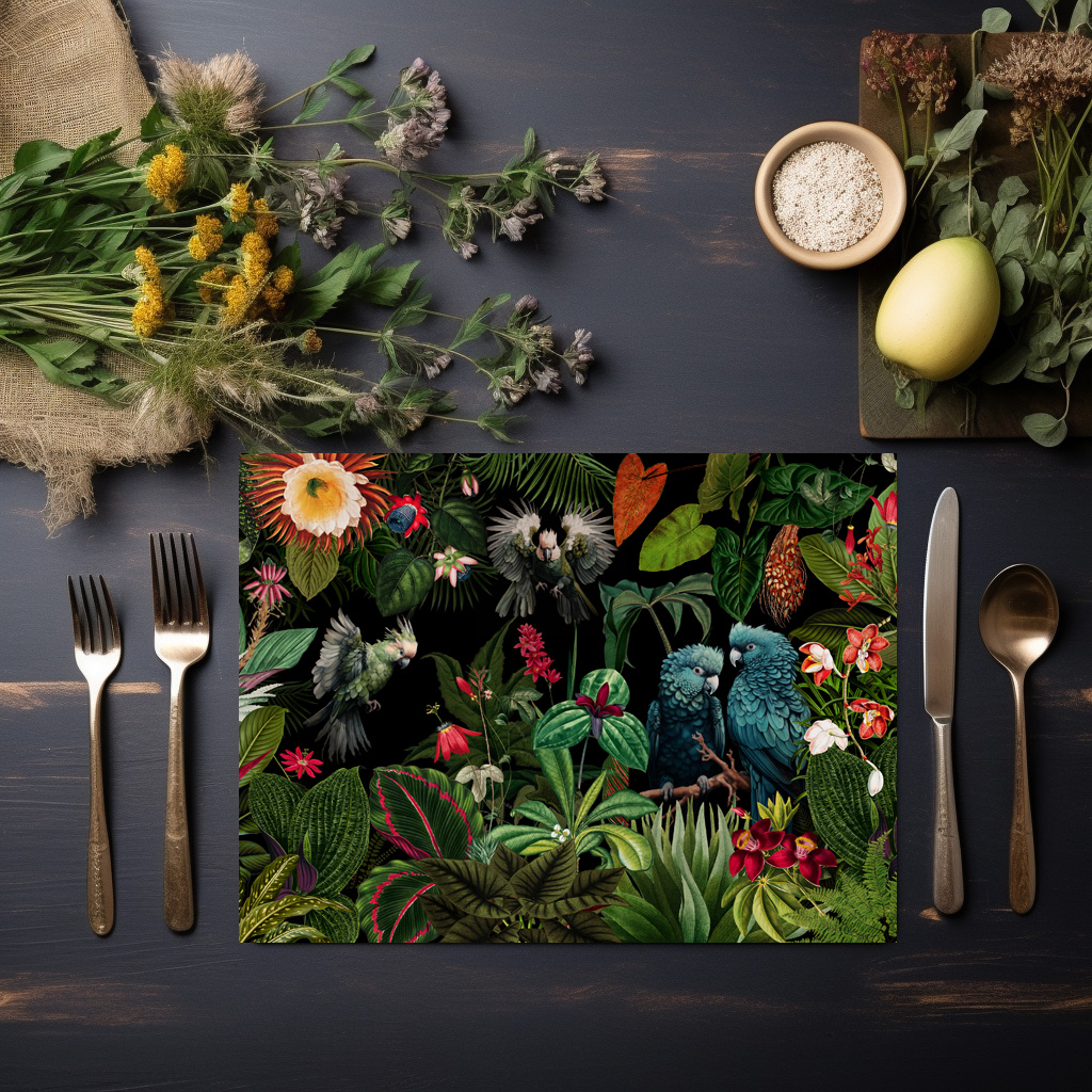 raxxa Premium-Tischset: Mystischer Zauberhafter tropischer Nacht Dschungel