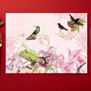 raxxa Premium-Tischset: Romantische Kolibris und Blüten