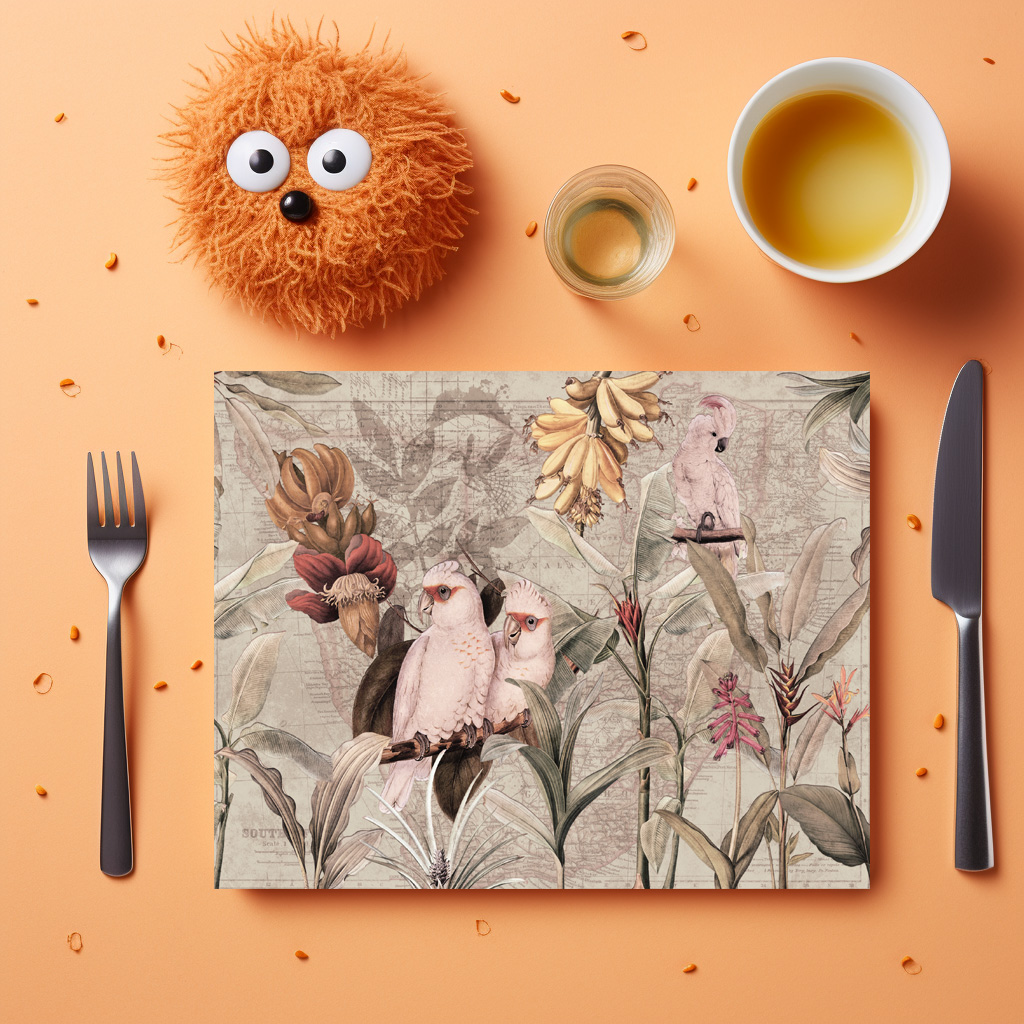 raxxa Premium-Tischset: Exotischer Kakadu Dschungel Garten 2 – Bild 4