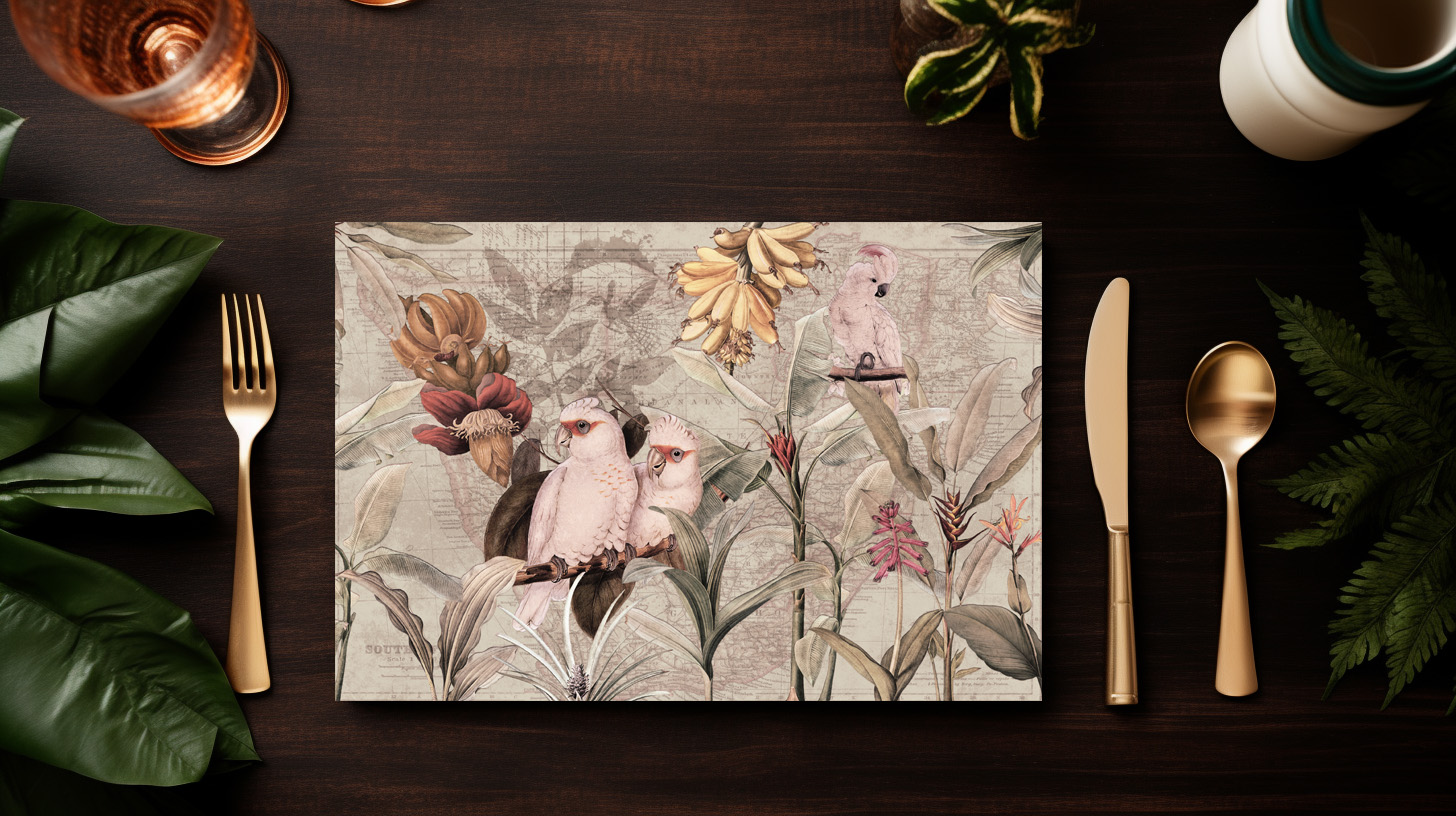raxxa Premium-Tischset: Exotischer Kakadu Dschungel Garten 2 – Bild 5