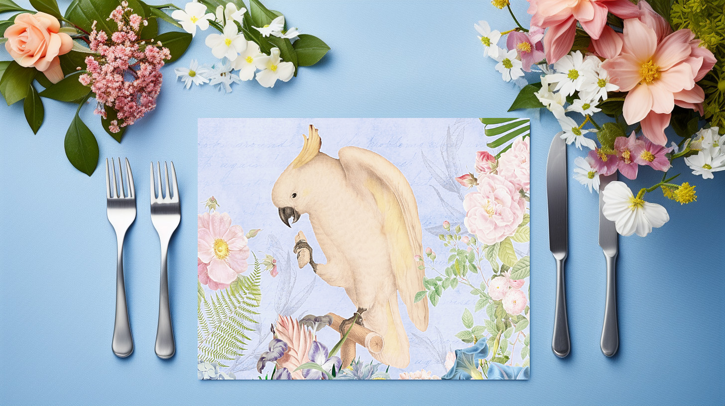 raxxa Premium-Tischset: Nostalgischer Kakadu Dschungel - immagine 5