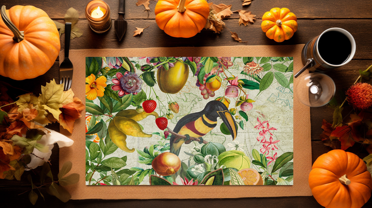 raxxa Premium-Tischset: Nostalgischer Tukan Dschungel - immagine 5