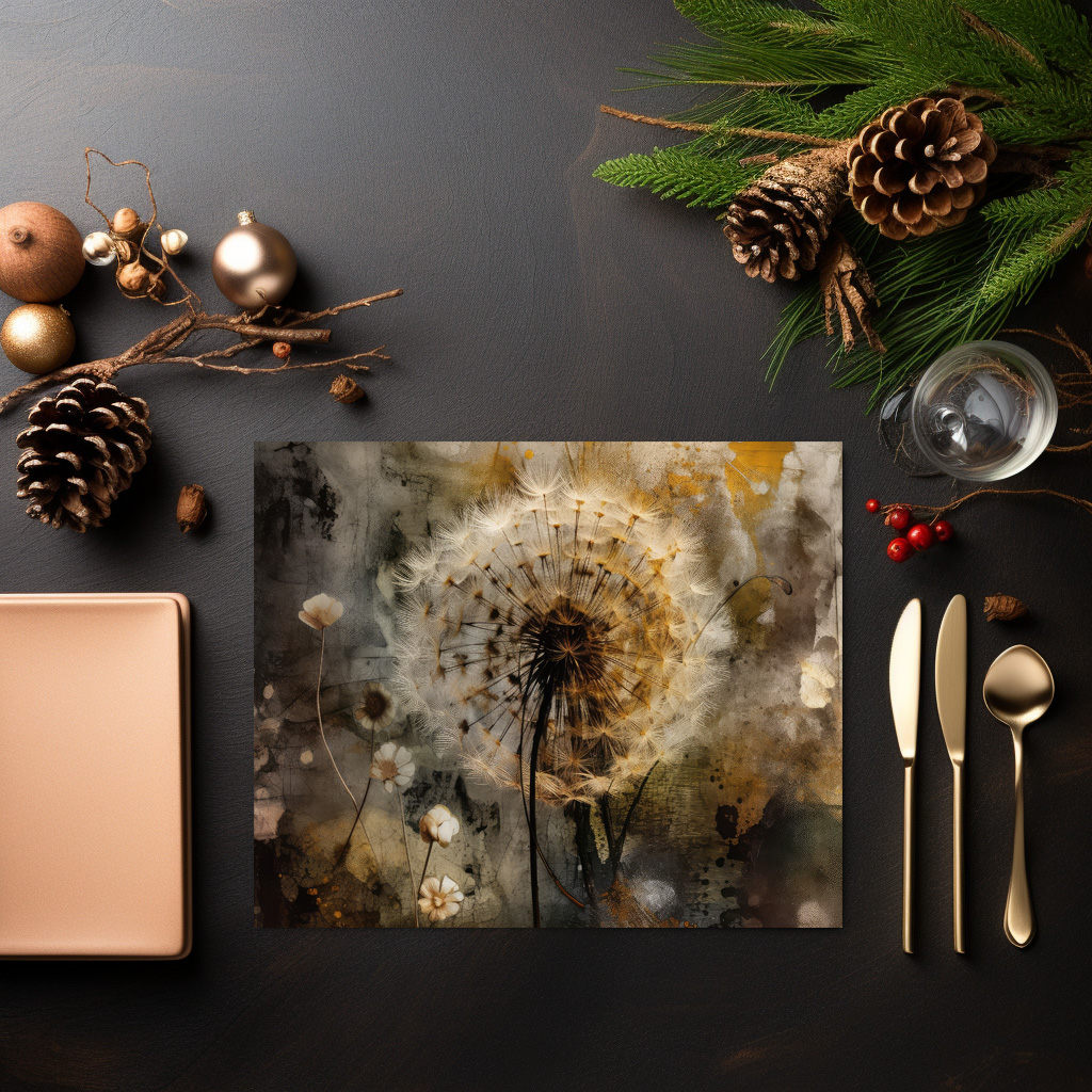 raxxa Premium-Tischset: Pusteblumen-Nachtgold – Bild 4