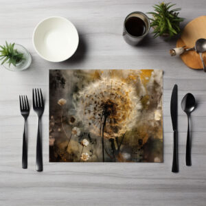 raxxa Premium-Tischset: Pusteblumen-Nachtgold