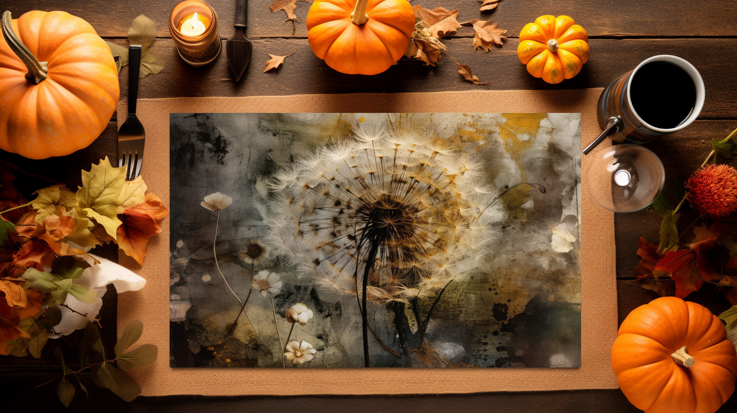 raxxa Premium-Tischset: Pusteblumen-Nachtgold – Bild 5