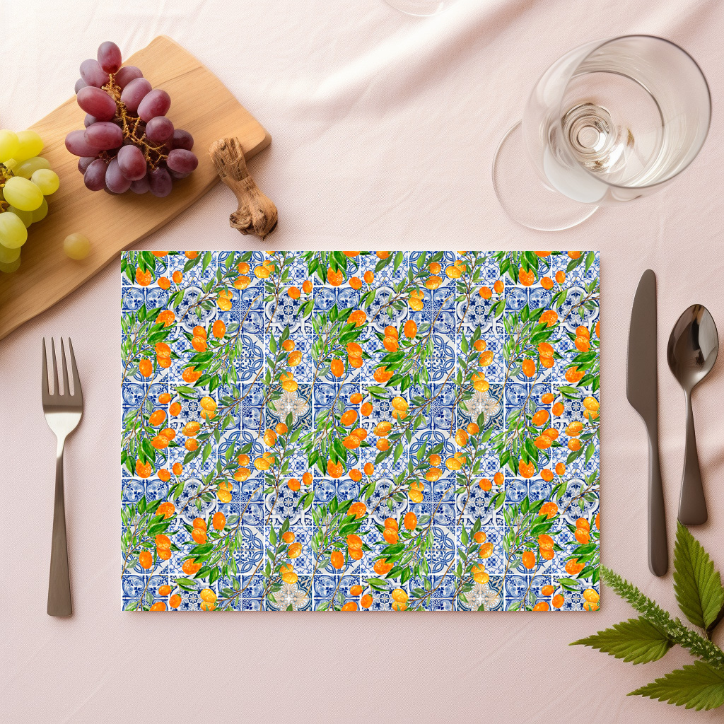 raxxa Premium-Tischset: Exotische Fliesenkunst: Ein mediterraner Traum