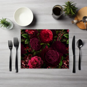raxxa Premium-Tischset: Blumen des Dunklen Zeitalters: Luxus und Leidenschaft