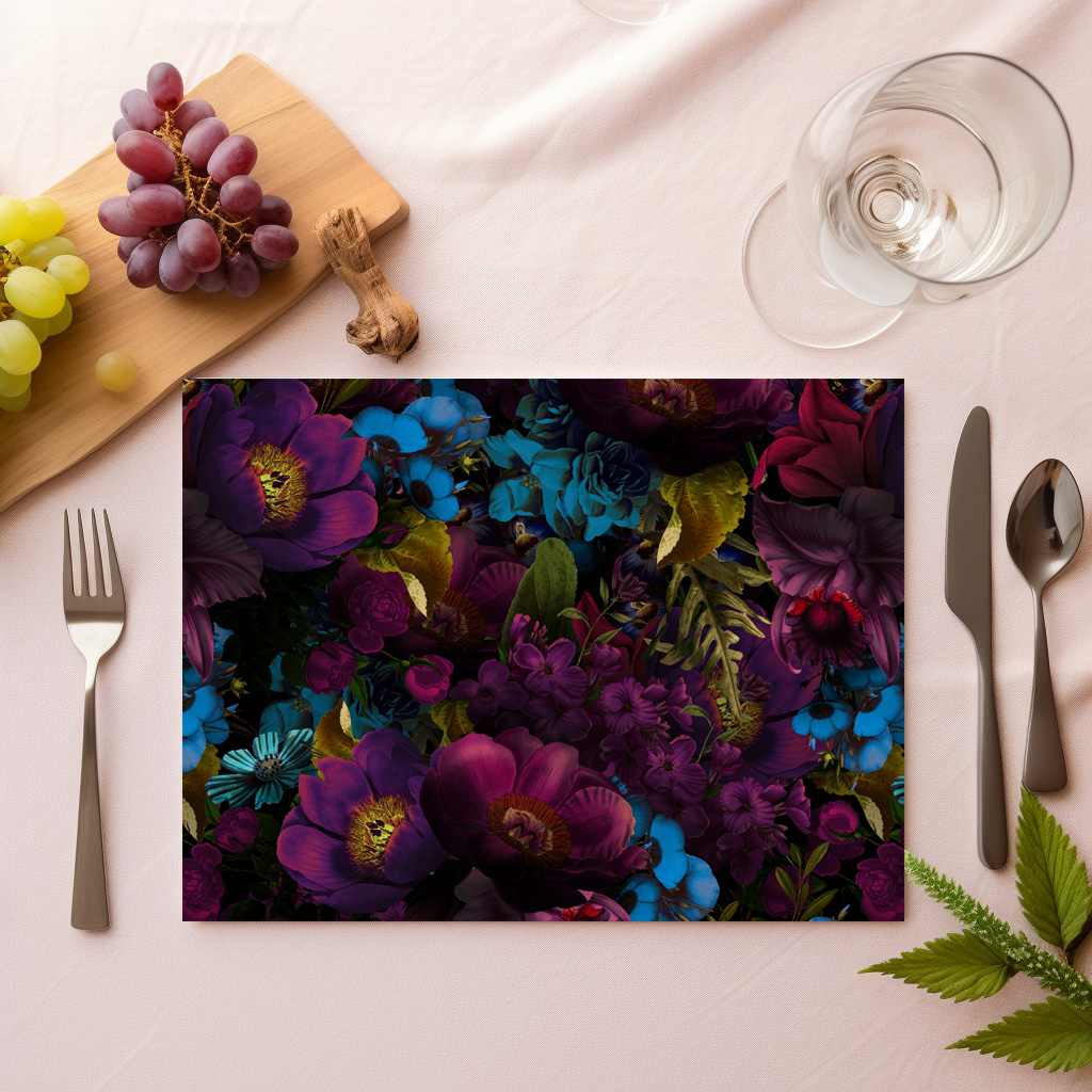 raxxa Premium-Tischset: Opulente Blumenpracht: Vintage Gothic Eleganz - immagine 4