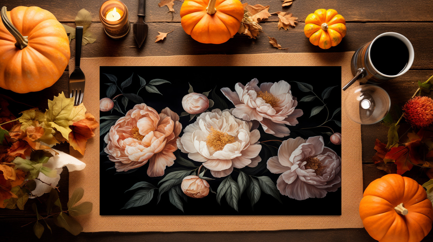 raxxa Premium-Tischset: Üppige Dunkelheit: Blumige Vintage-Gothic-Kunst - Image 6