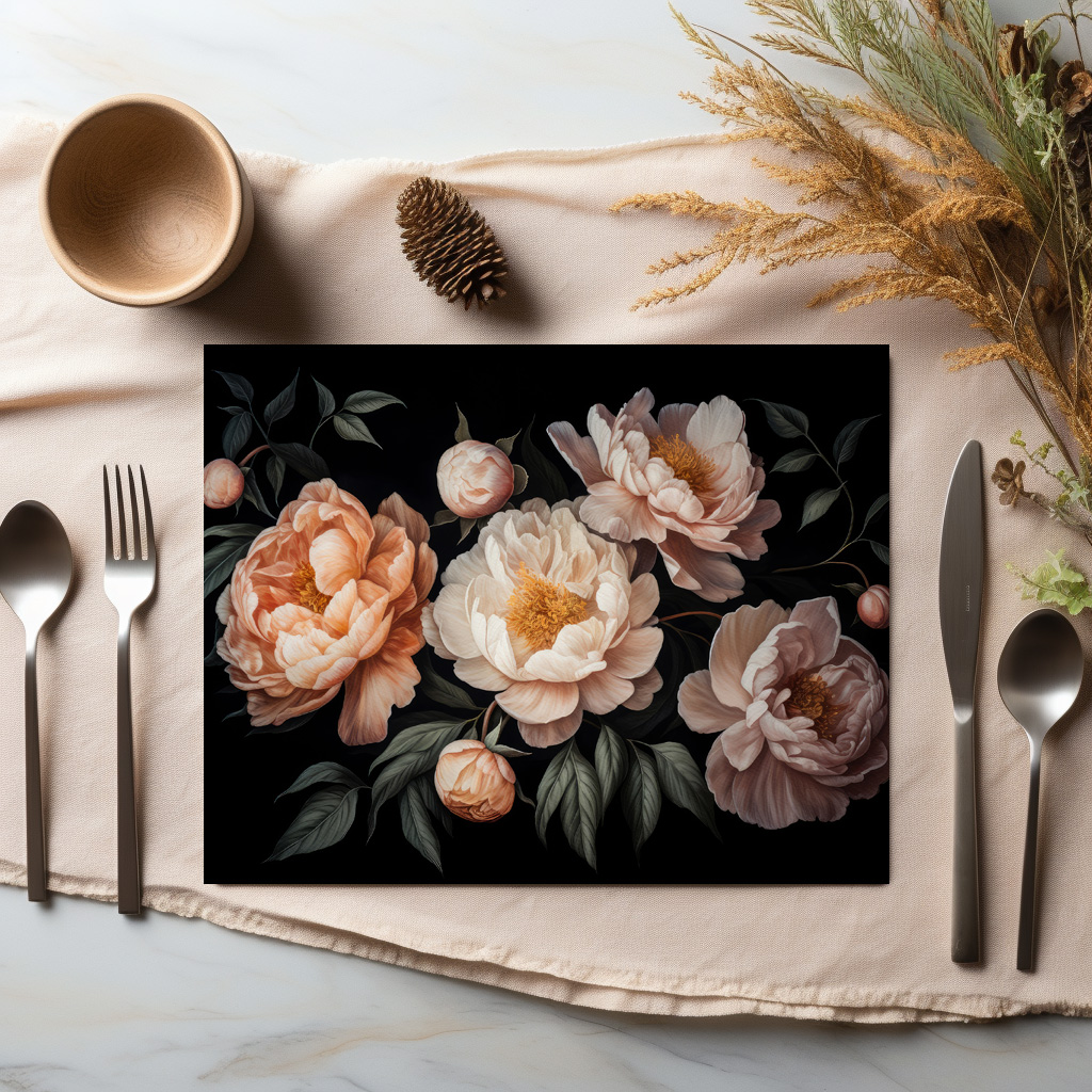 raxxa Premium-Tischset: Üppige Dunkelheit: Blumige Vintage-Gothic-Kunst - Image 5