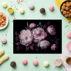 raxxa Premium-Tischset: Düstere Eleganz: Florales Arrangement im Vintage-Stil