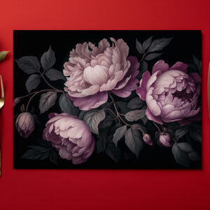 raxxa Premium-Tischset: Düstere Romantik: Luxuriöses Blumenarrangement