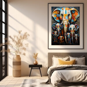 Poster: Whimsical Bunte Elefanten