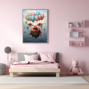Poster: Whimsical Flying Pig