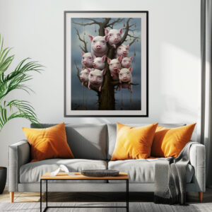 Poster: Whimsical Schweine Baum