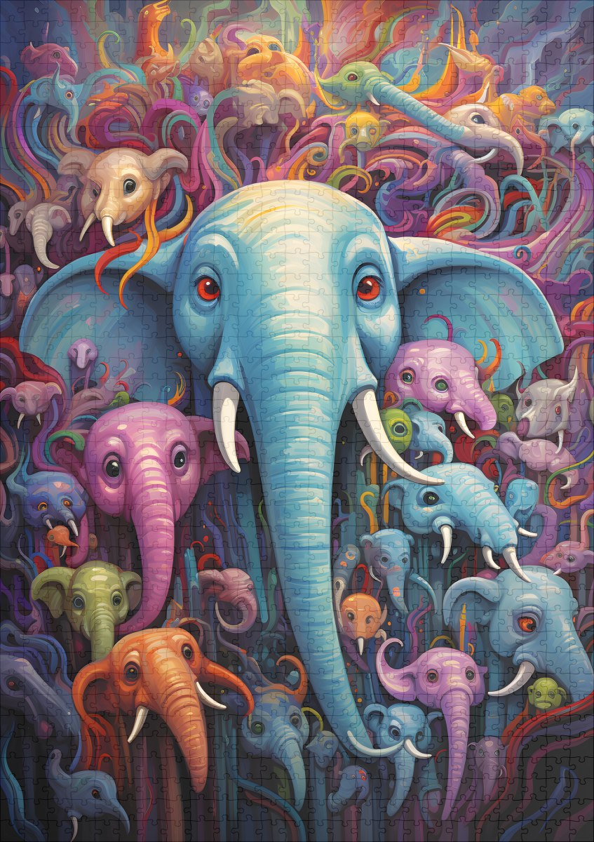 raxxa Premium-Puzzle: Whimsical Wild Elefanten – Bild 2